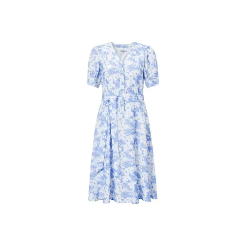 JZ Juzui Короткий рукав Платье Женское Heather Небесно-голубой