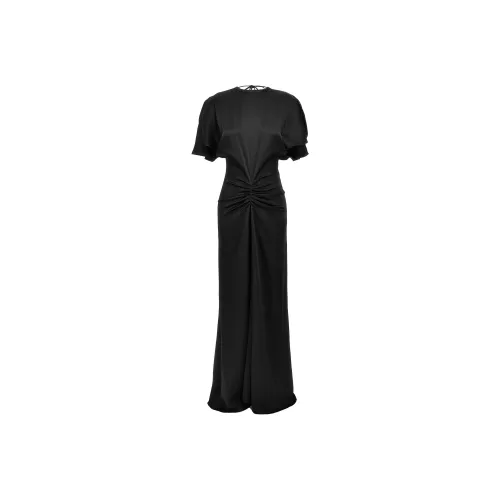 Victoria Beckham Черное Женское Короткое Платье с Рукавами