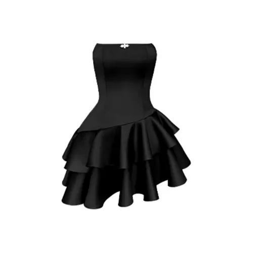 ETSE Без рукавов Платье Женское Черное