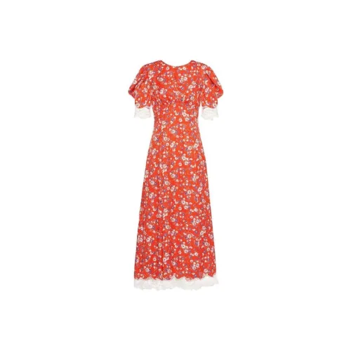 MIU MIU Red Женские Короткие Платья с Рукавами