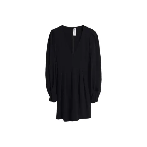 VICTORIA BECKHAM Длинное платье с длинными рукавами женское черное