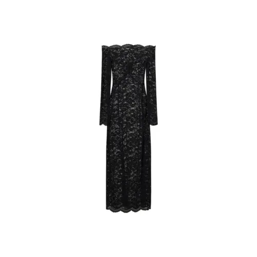 Paco Rabanne Длинное платье с длинными рукавами женское черное