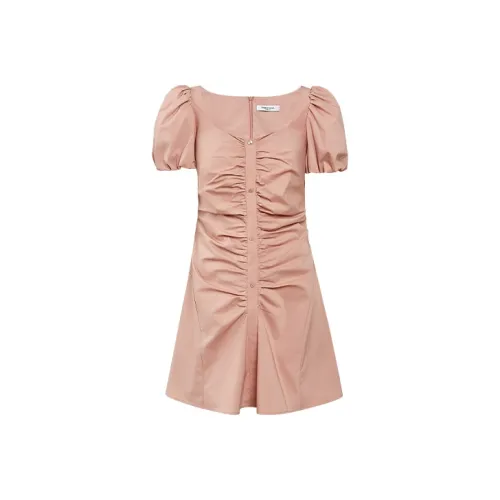 TAMMY TANGS Короткий рукав Платье Женское Серый Розовый