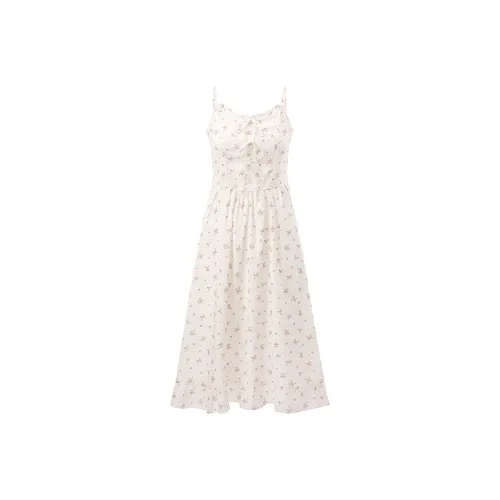 LEDIN Slip Платье Женское Красное с принтом