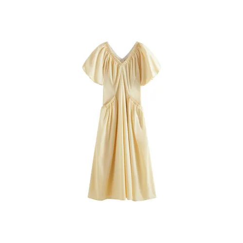 FANSILANEN Короткий рукав Платье Женское Желтое