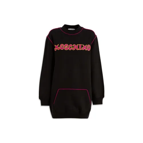 MOSCHINO Черное Женское Длинное Платье с Рукавами
