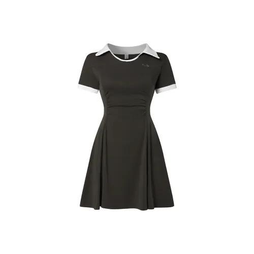 XIESHIXX Короткий рукав Платье Женское Серое