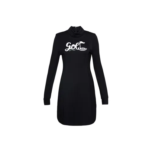 GOLF Черное Женское Длинное Платье с Рукавами