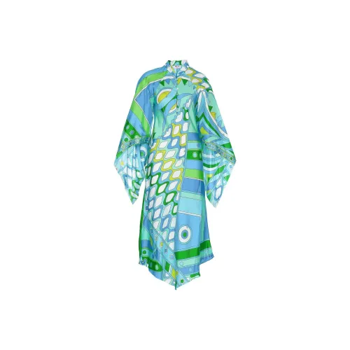 EMILIO PUCCI Длинное платье с длинными рукавами женское зеленое