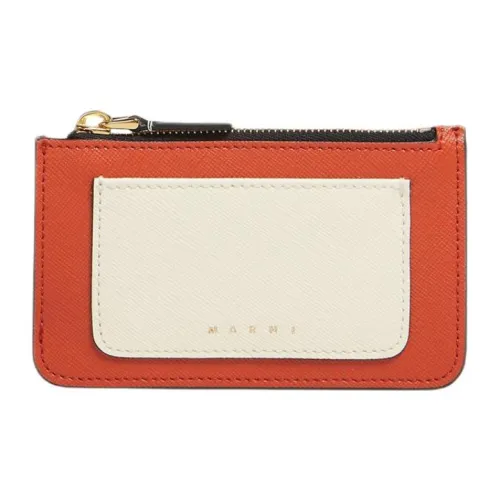 MARNI Кожа Картхолдер Стандартный Женский Оранжевый Кремовый Темно-синий