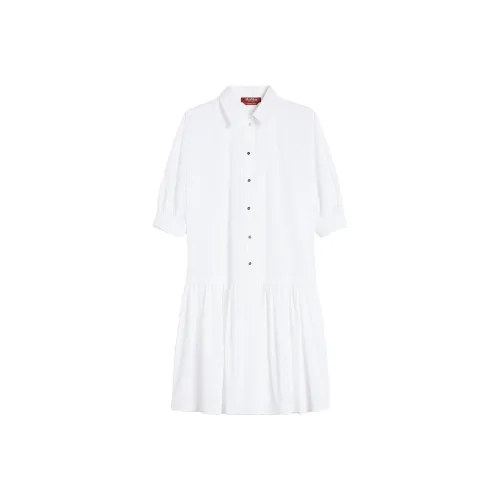 MaxMara Studio Короткий рукав Платье Женское Белое