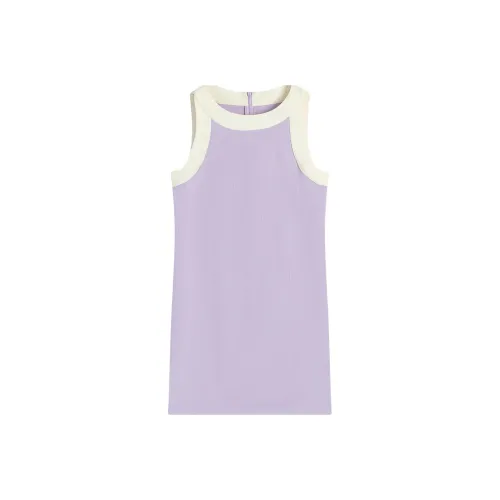 Famanxuan Без рукавов Платье Женское Туманный Светло-фиолетовый