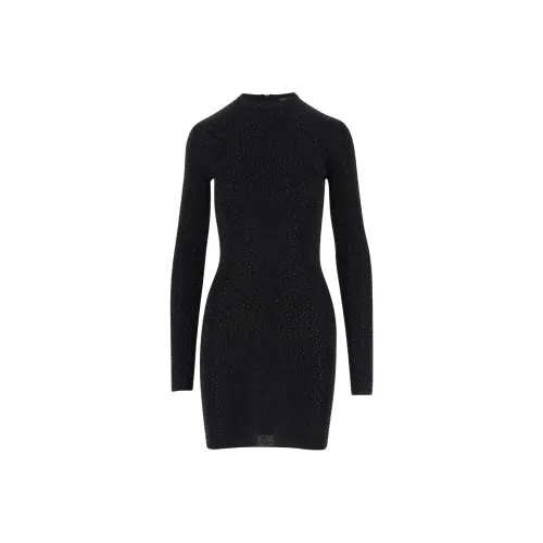 Balenciaga Длинное платье с длинными рукавами женское черное