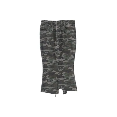 Jenna Chun Деним Длинная Юбка Женская Камуфляж