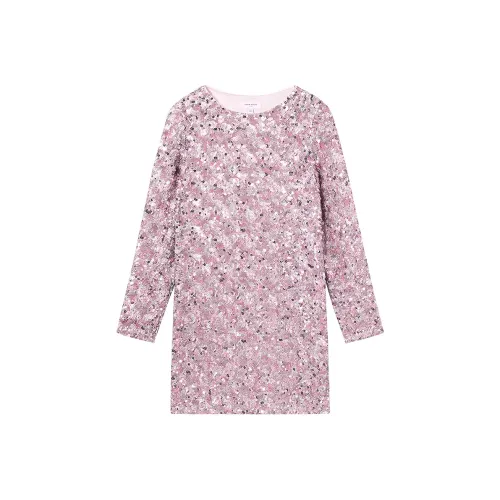 Miss Sixty Длинное платье с длинными рукавами женское серо-розовое