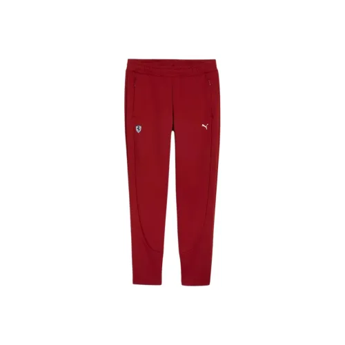 PUMA SCUDERIA FerrariStyle Тренировочные брюки Вязаные Тренировочные брюки Женские Темно-красный