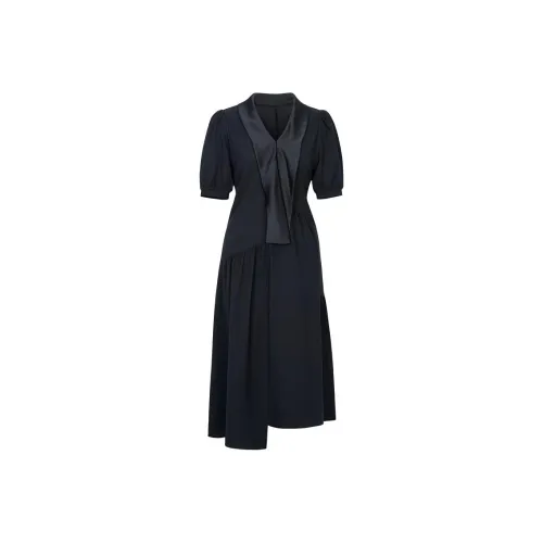 XG Короткий рукав Платье Женское Черное