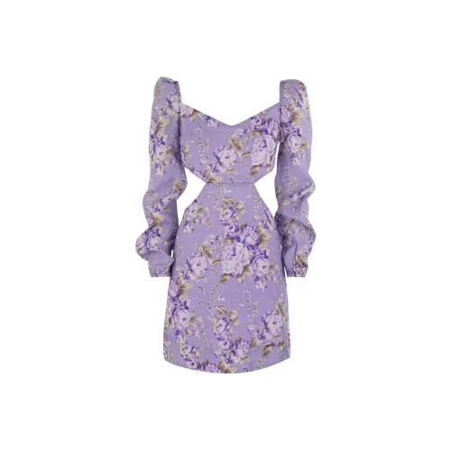 MC2 SAINT BARTHELEMY Длинное платье с длинными рукавами женское фиолетовое