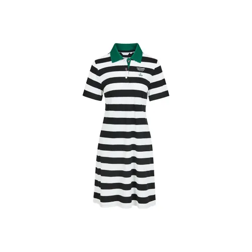 NAVIGARE Короткий рукав Платье Женское Ночной черный Белый