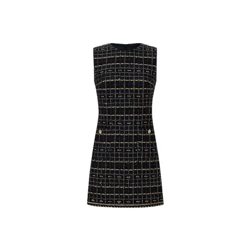 KARL LAGERFELD Без рукавов Платье Женское Черное Золото