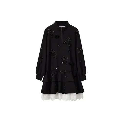 NancyCavally Длинное платье с длинными рукавами женское