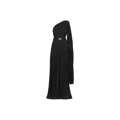 Elisabetta Franchi Длинное платье с длинными рукавами женское черное