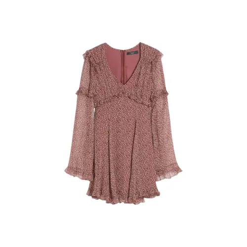 WEEKEND MaxMara Cardato Длинное платье с длинными рукавами женское красное