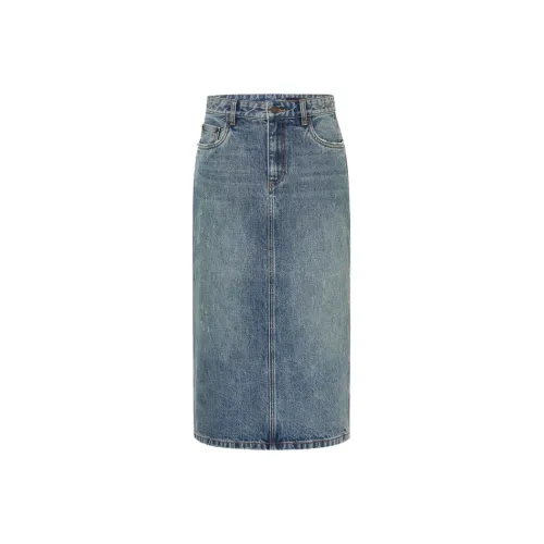 MOCO Denim Длинная Юбка Женская Джинсовая Синяя