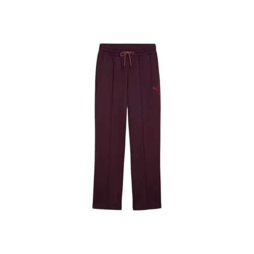 PUMA CLASSICS PINTUCK Тренировочные брюки Вязаные Тренировочные брюки Женские Полуночная слива