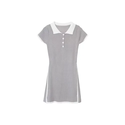 KEAB Короткий рукав платье женское серый
