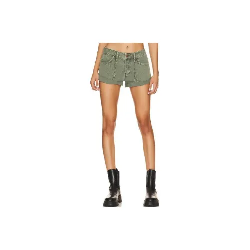 FREE PEOPLE Повседневные шорты женские зеленые
