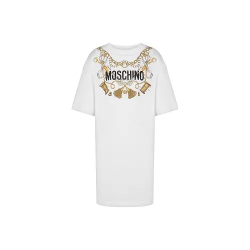 MOSCHINO Белое Женское Короткое Платье с Рукавами