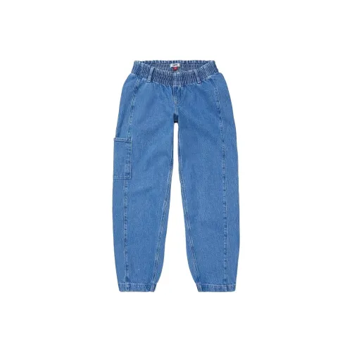 Tommy Hilfiger FW23 Seated Форма Mom Джинсы Bottoms Средний Отбеленный Джинсы Женские Синий