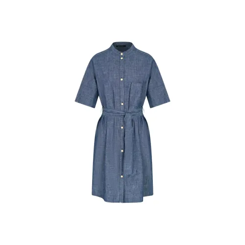 ARMANI EXCHANGEAE Короткое платье с короткими рукавами женское синее