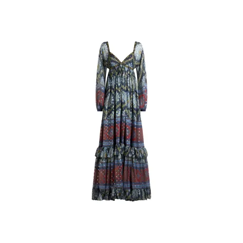 ETRO Многоцветные Женские Длинные Платья с Рукавами