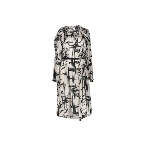 BALENCIAGA Белое Женское Длинное Платье с Рукавами