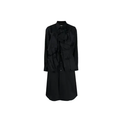 CDG Длинное платье с длинными рукавами женское черное