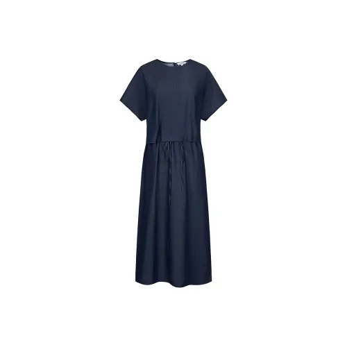 JZ. ANNAKRO Короткий рукав Платье Женское Темно-синий