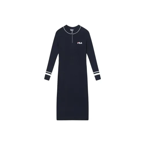 FILA Легендарный синий Женские Длинные Платья с рукавами