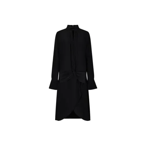 Nina Ricci Длинное платье с длинными рукавами женское черное