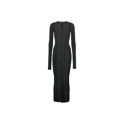 RICK OWENS Серый Женские Длинные Платья с Рукавами