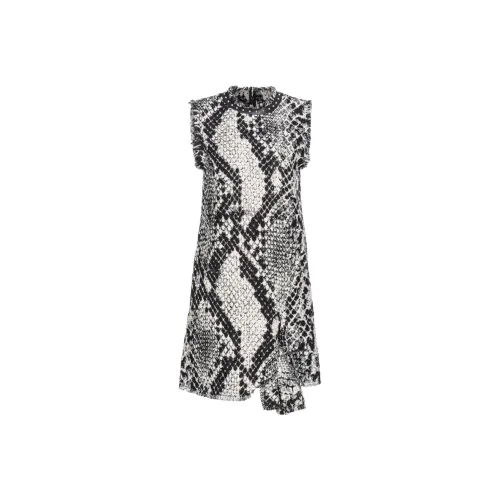 PINKO Мини Abito Snake Jacquard Sleeveless Dress Women's Black White