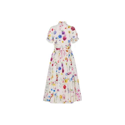 DIOR Белое Женское Короткое Платье с Рукавами