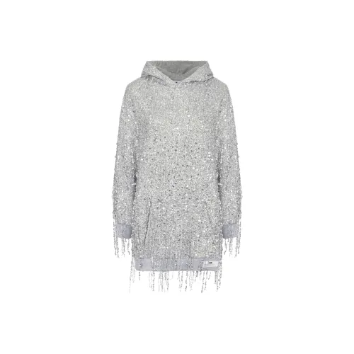 Elisabetta Franchi SS24 Длинное платье с длинными рукавами цвет Women's Silver Серый