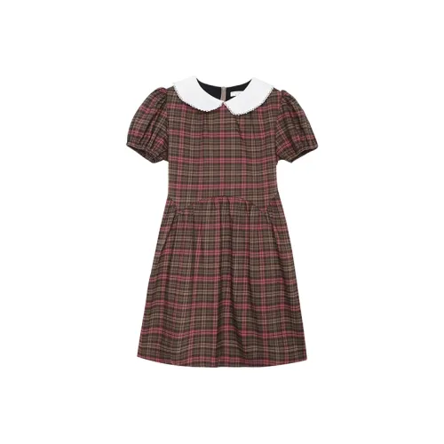PLANE DRIFT Короткий рукав Платье Женское Клетка