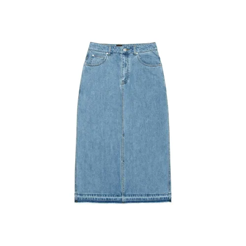 Lee Denim Длинная Юбка Женская Синяя