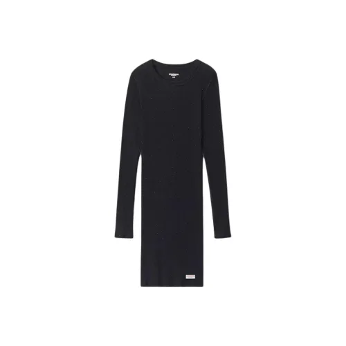 alexander wang Bodywear series Черное Женское Длинное Платье с Рукавами