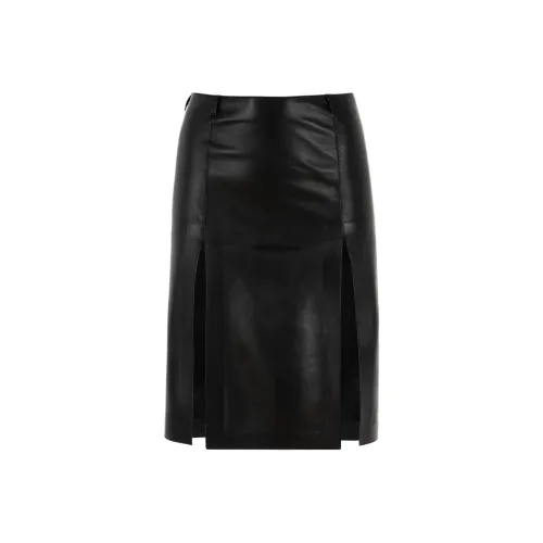 The Attico SS25 Кожа Длинный Юбка Женские Черный