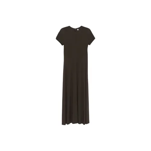 TOTEME SS25 Короткий рукав Платье Женское Зеленое