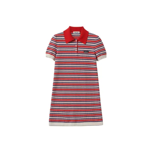 MIU MIU Короткий рукав Платье Женское Многоцветное